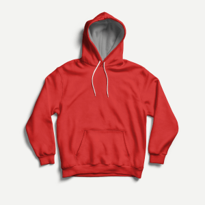 Kaus Hoodie Besar Berkancing warna Merah